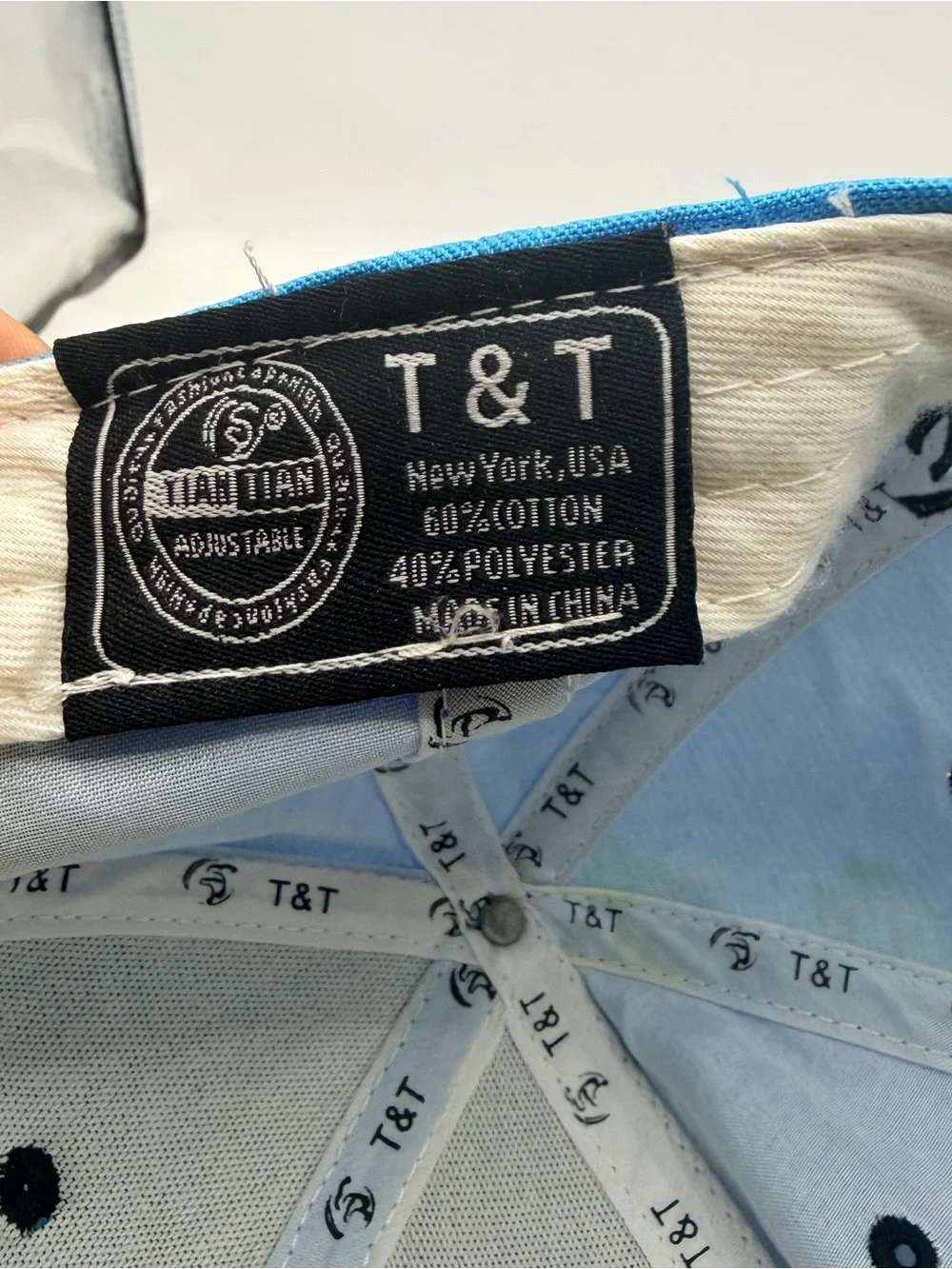 New York City Souvenir Hat Blue Script Embroidered T&T Adjustable Cap NYC
